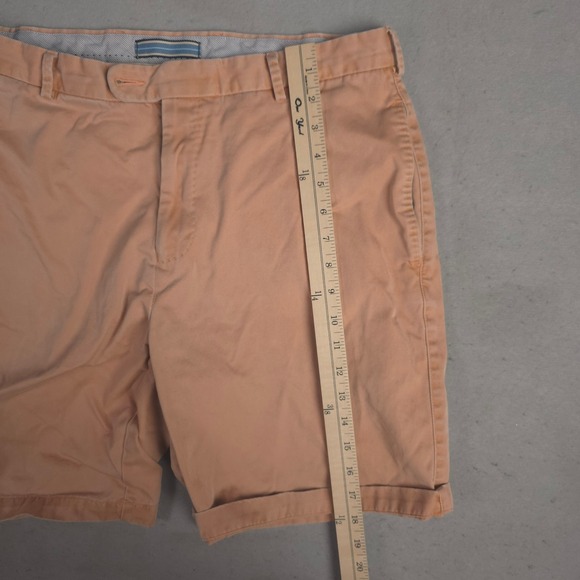 Peter Millar Mens Chino Shorts Peach Size 34 Flat Front Cuffed Casual Summer - Picture 3 of 9